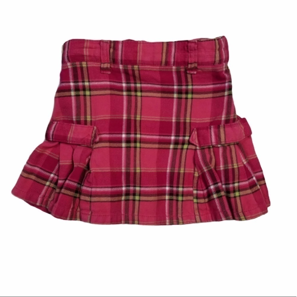 𝅺GYMBOREE 4T Pink Plaid Pleated Skirt‎ w/ Adj Waist